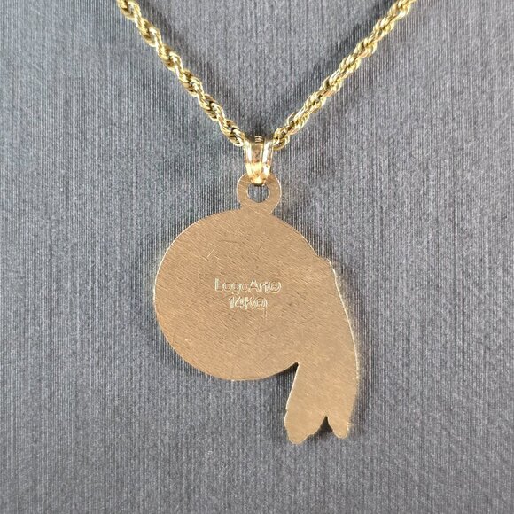 Vintage Estate 14k Yellow Gold Necklace Washington Redskins Pendant 6.6g E6869 - Picture 3 of 5